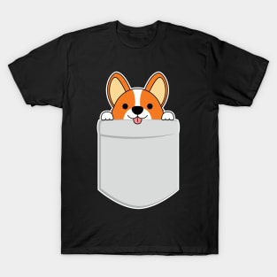 'Corgi Pocket Tee' Adorable Corgis Dog T-Shirt